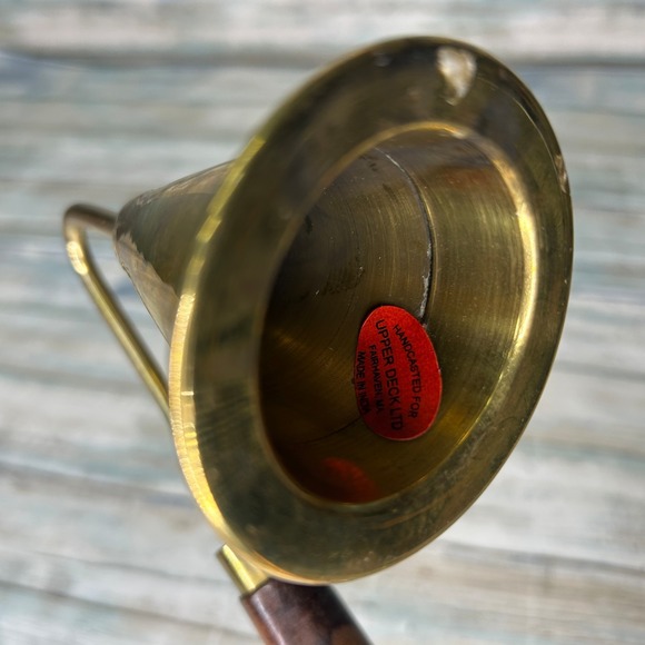 Brass Wood Church Candle Snuffer Vintage Long Handle‎ Extinguisher Upper Deck